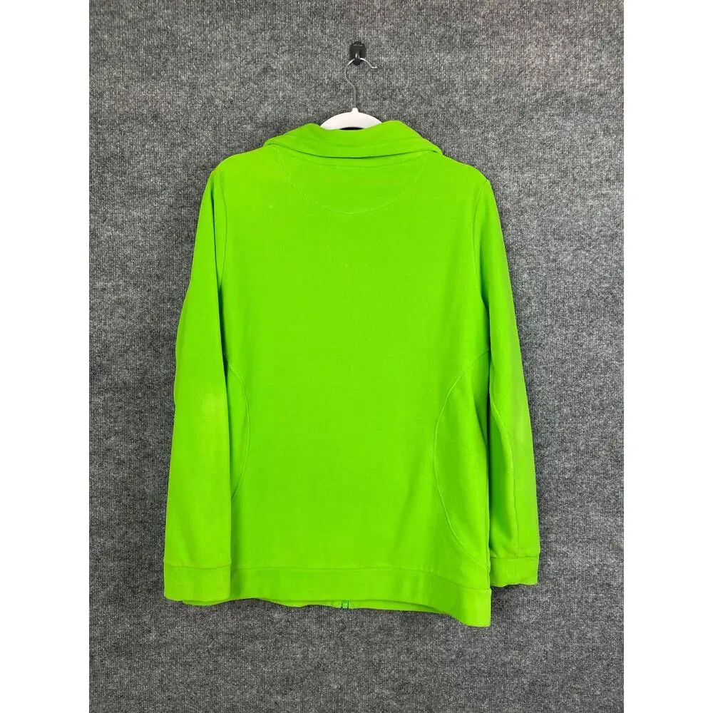 Adidas Fleece Sweater Full Zip Large Lime Green Long‎ Sleeve